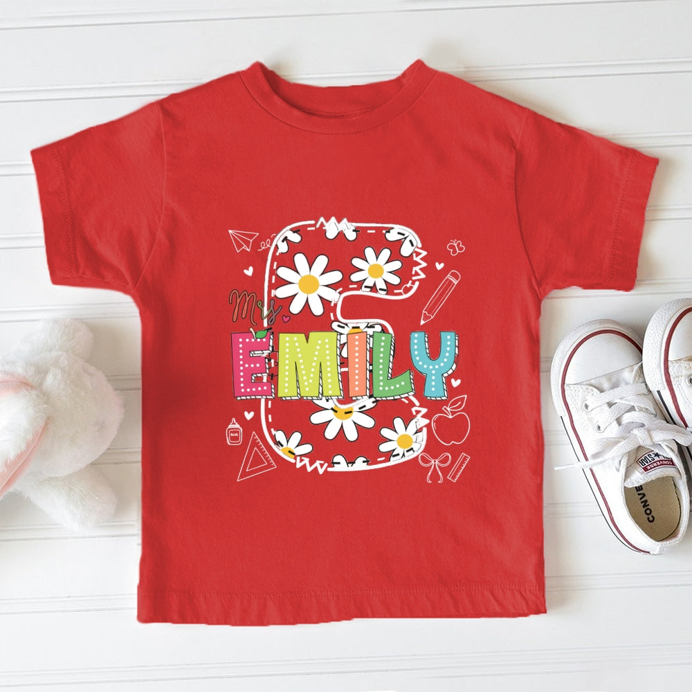 Personalized Name E Is For Emily Toddler&Kids Tees