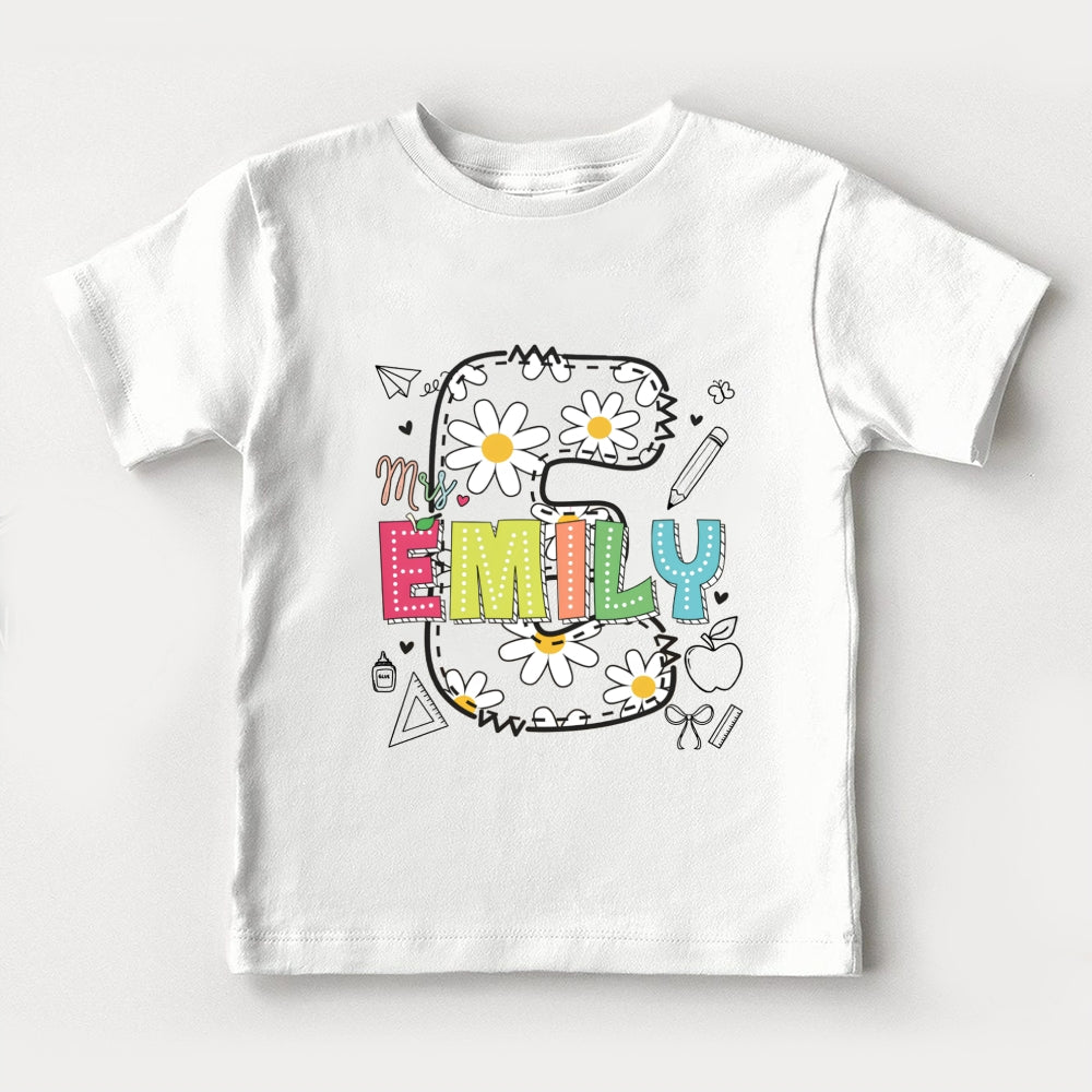 Personalized Name E Is For Emily Toddler&Kids Tees