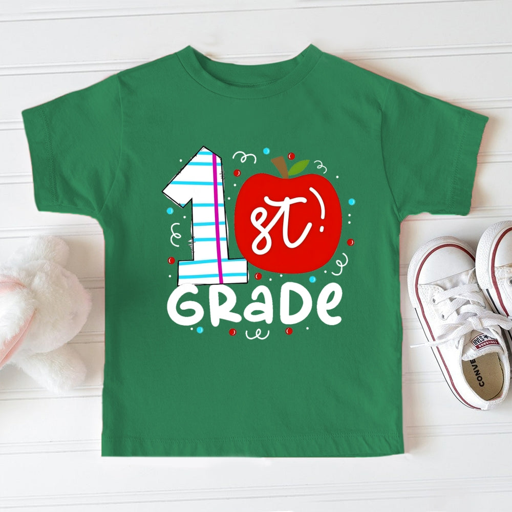 Personalized Grade Red Apple Toddler&Kids Tees