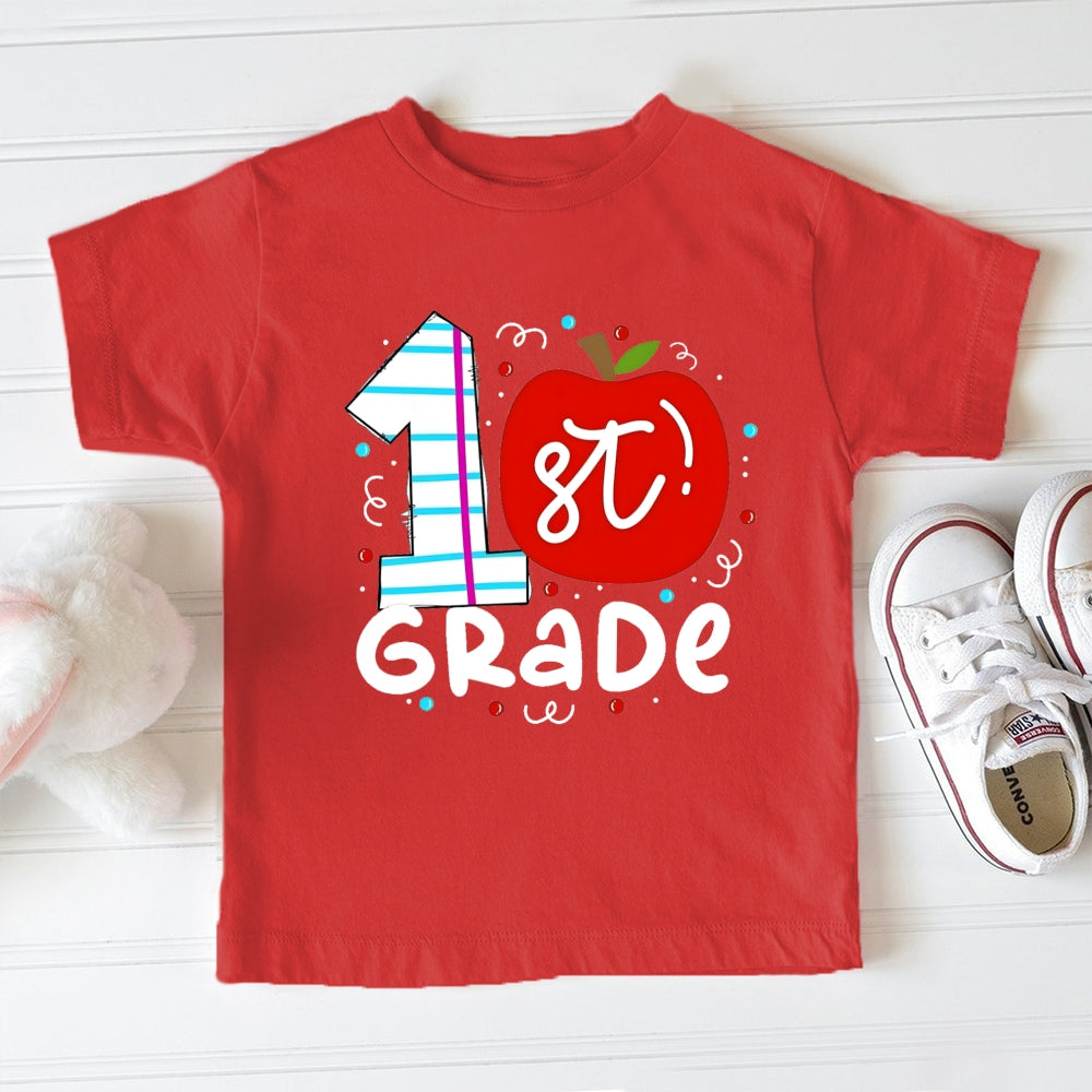 Personalized Grade Red Apple Toddler&Kids Tees