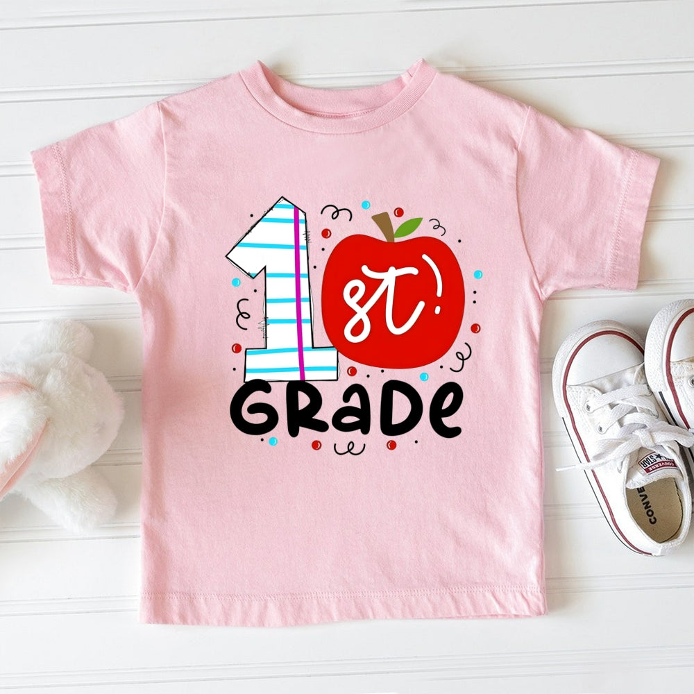 Personalized Grade Red Apple Toddler&Kids Tees
