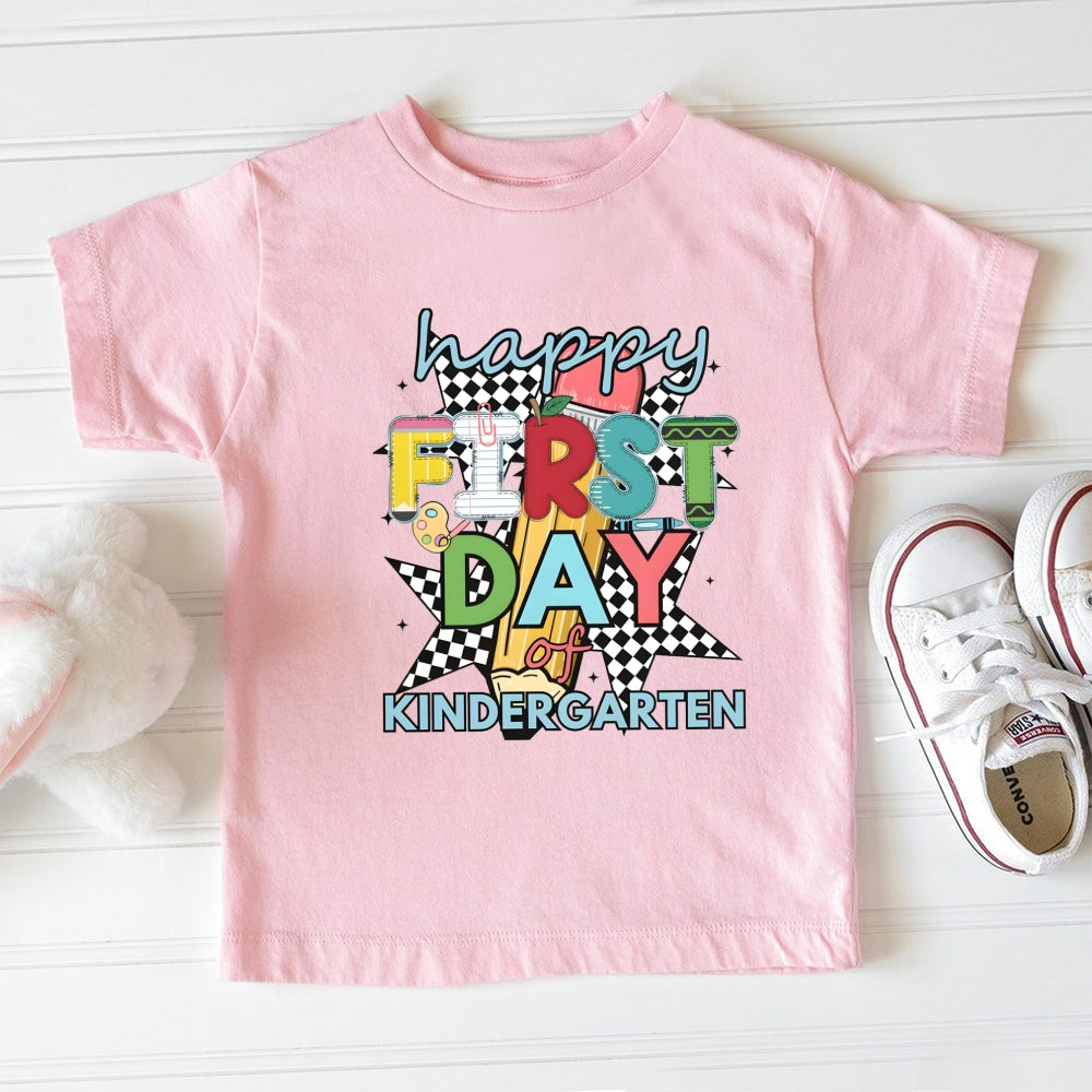 Personalized Grade Happy First Of Kindergarten Toddler&Kids Tees