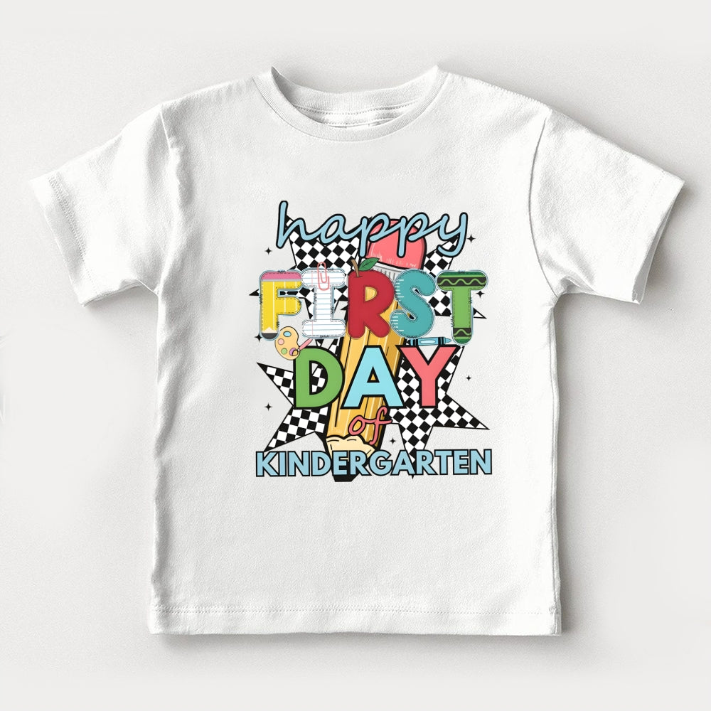 Personalized Grade Happy First Of Kindergarten Toddler&Kids Tees
