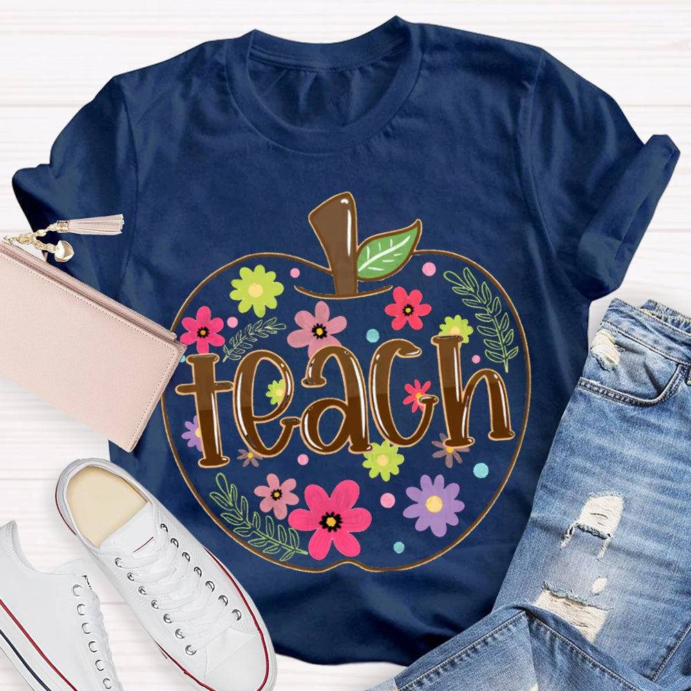 Apple Flowers Teachers T-Shirt
