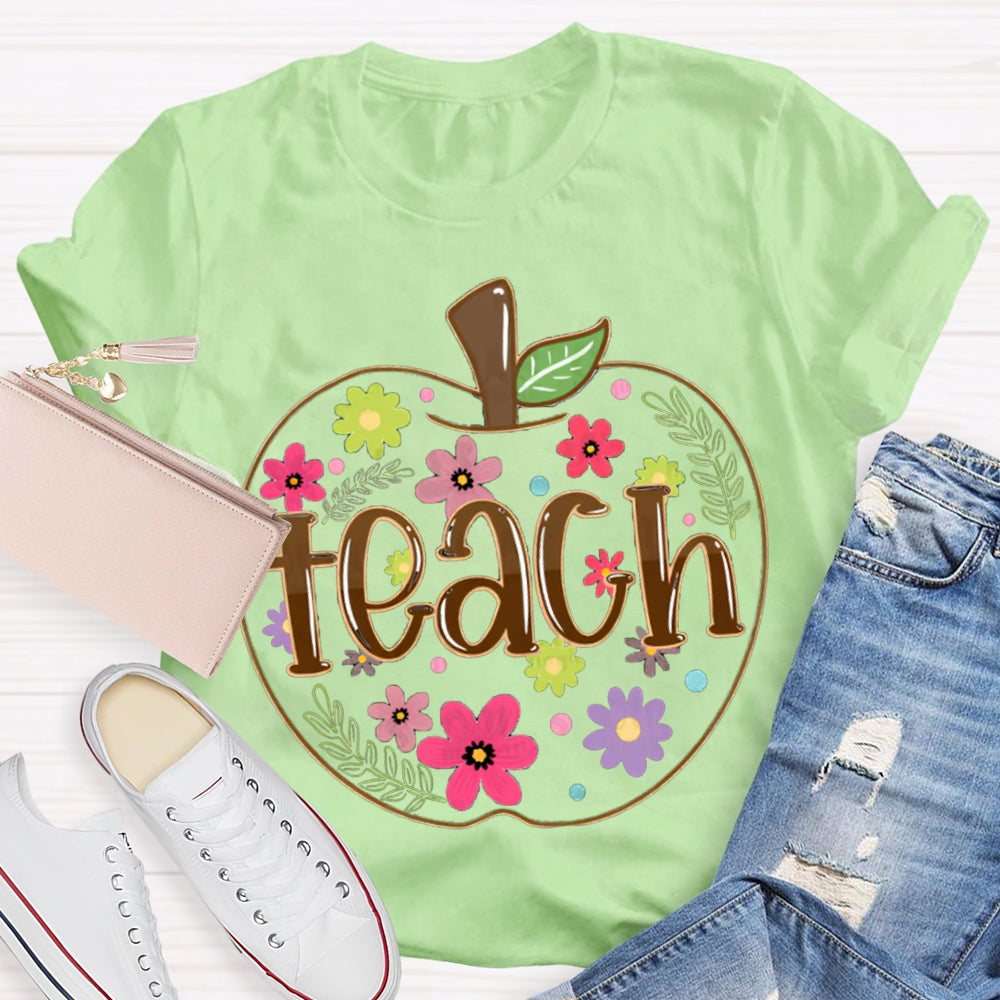 Apple Flowers Teachers T-Shirt