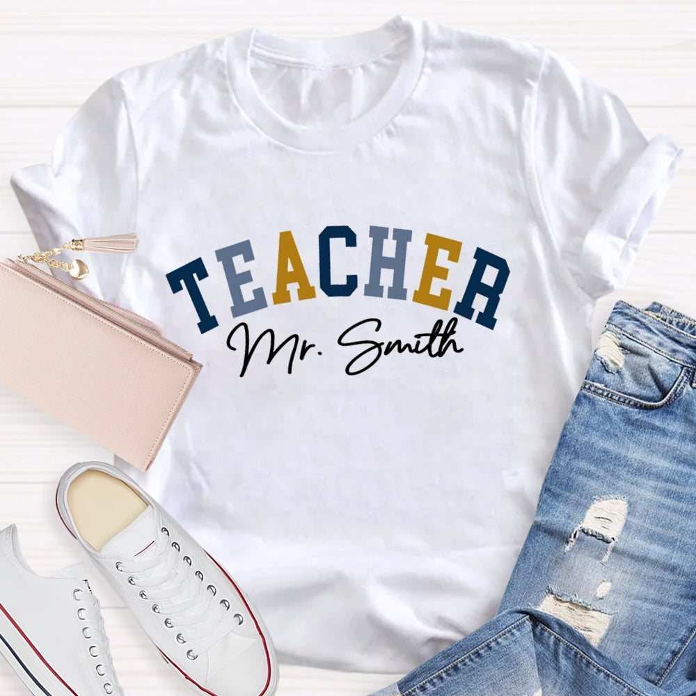 Personalized Name Colorful Vintage Letter T-Shirt