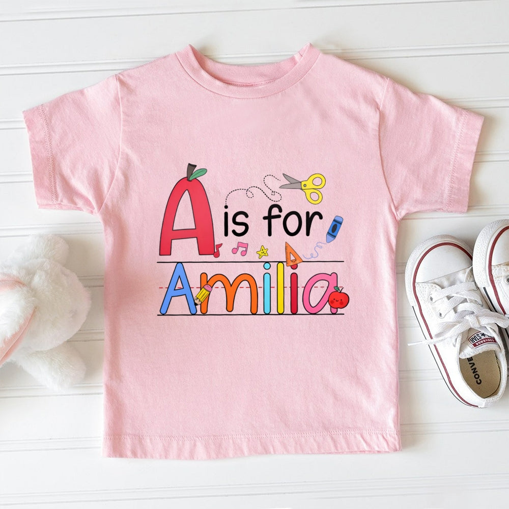Personalized Name A Is For Amelia Toddler T-shirts