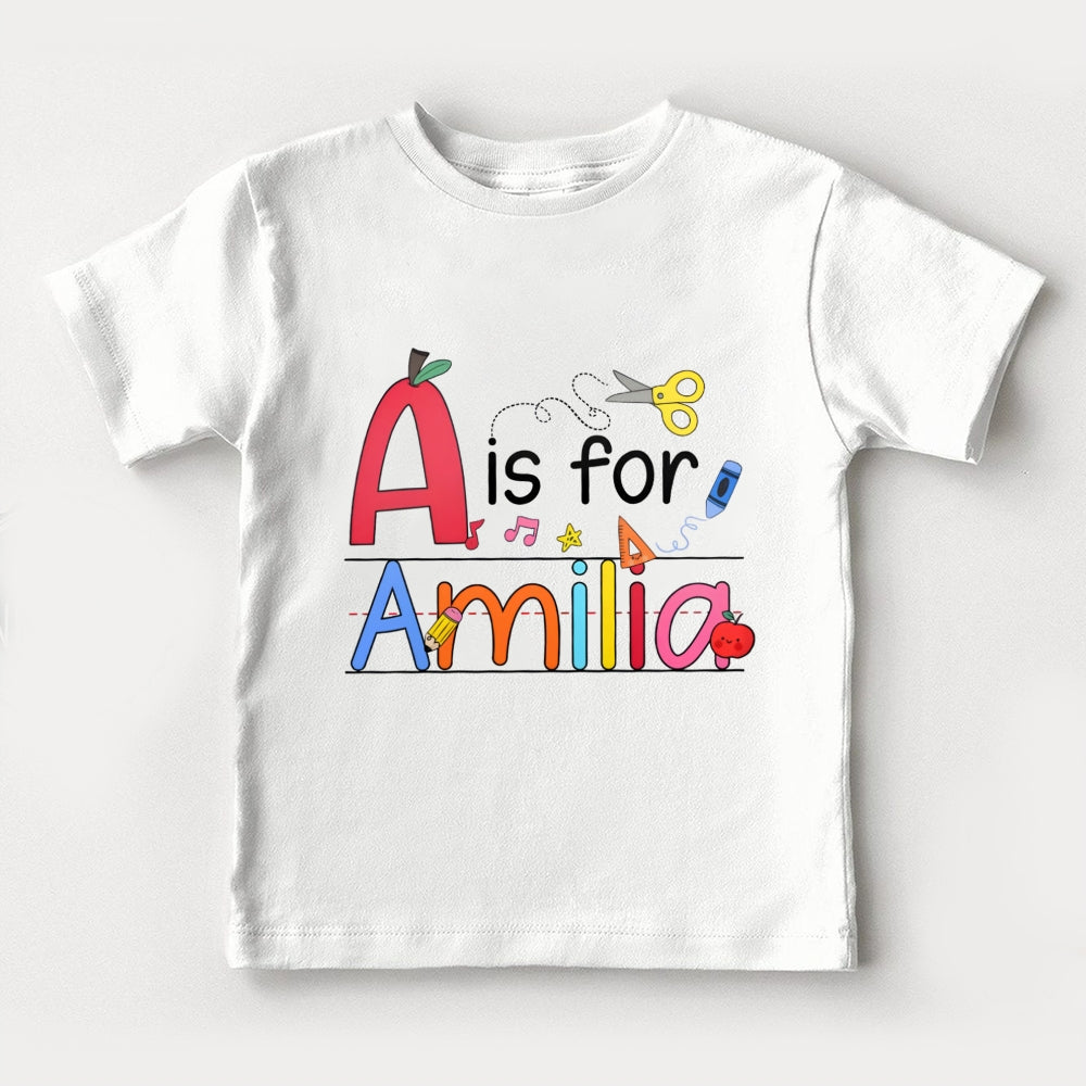 Personalized Name A Is For Amelia Toddler T-shirts