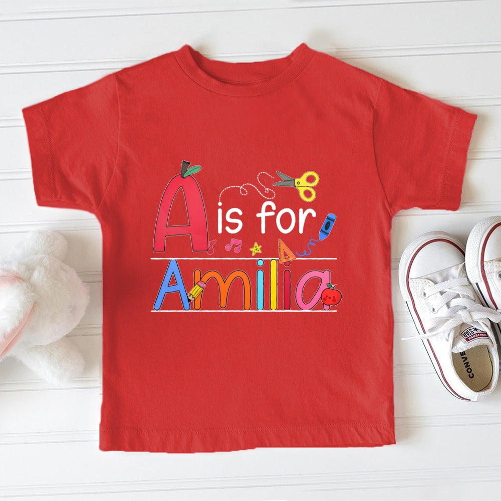 Personalized Name A Is For Amelia Toddler T-shirts