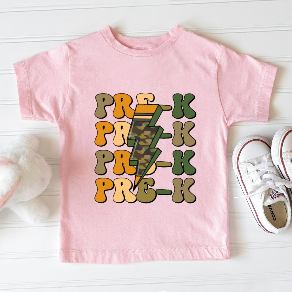 Personalized Grade Pre-K Camouflage Toddler T-shirts