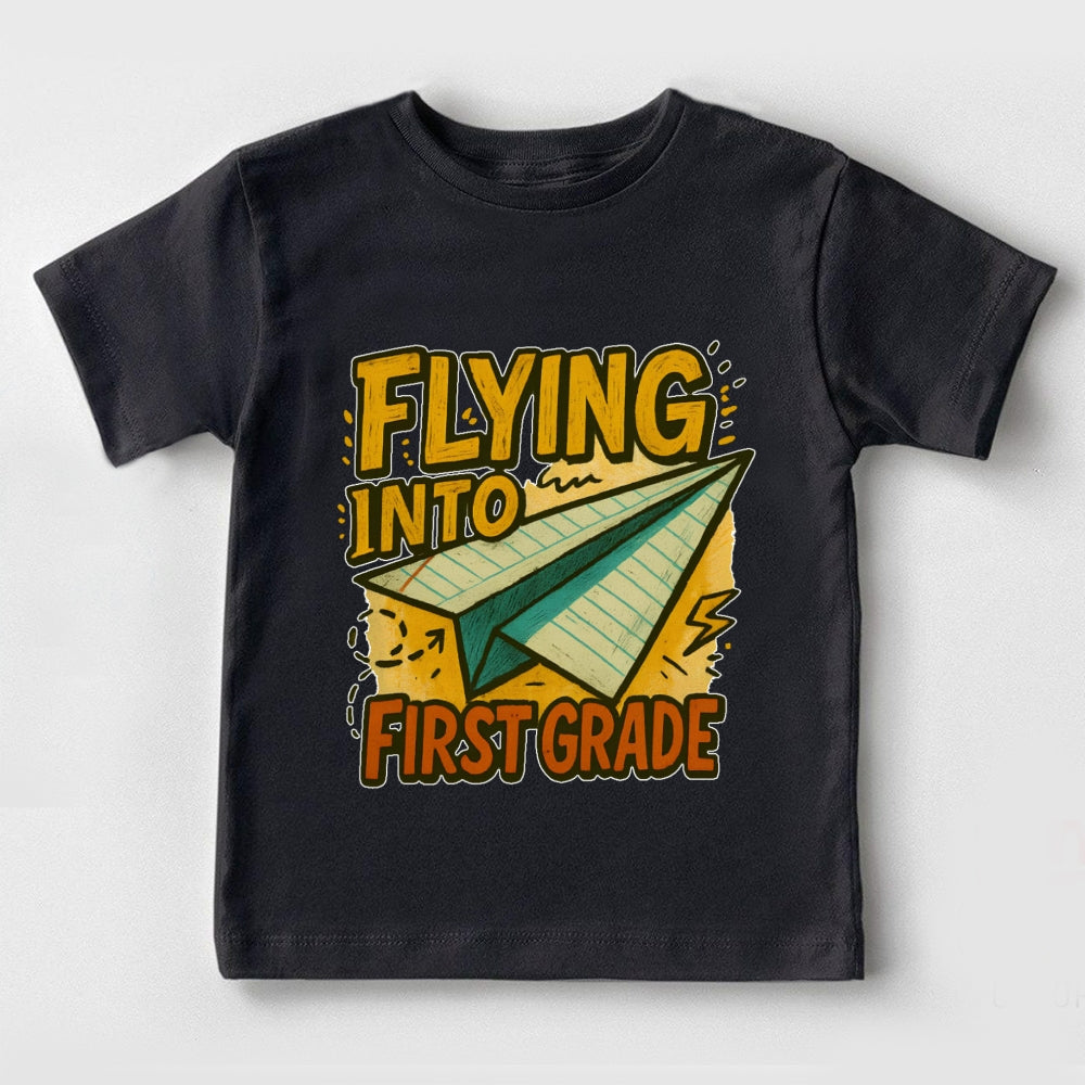 Personalized Grade Flying Into First Grade Funny Toddler T-shirts