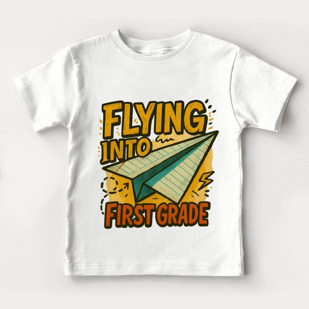 Personalized Grade Flying Into First Grade Funny Toddler T-shirts