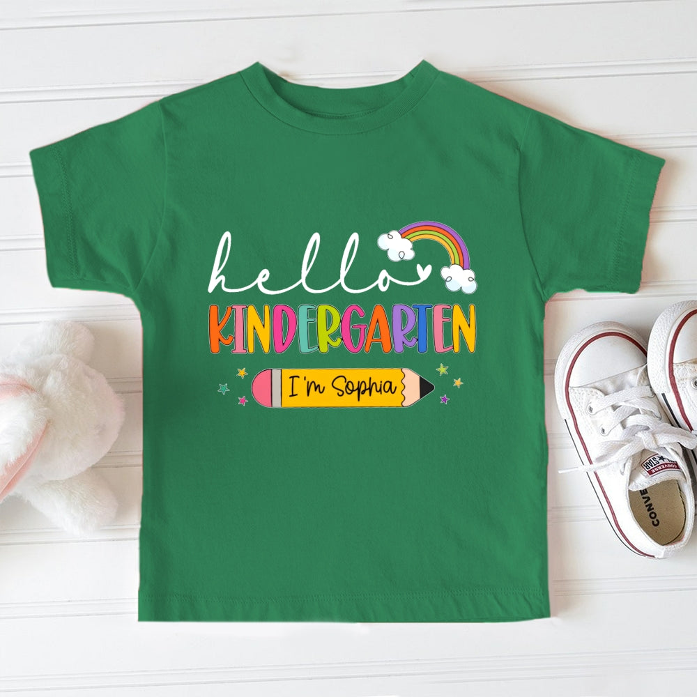 Personalized Name Kids Girls Hello Kindergarten First Day I'M Sophie Toddler T-shirts