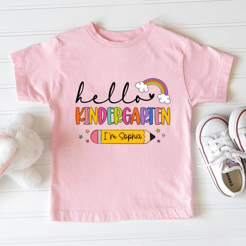 Personalized Name Kids Girls Hello Kindergarten First Day I'M Sophie Toddler T-shirts