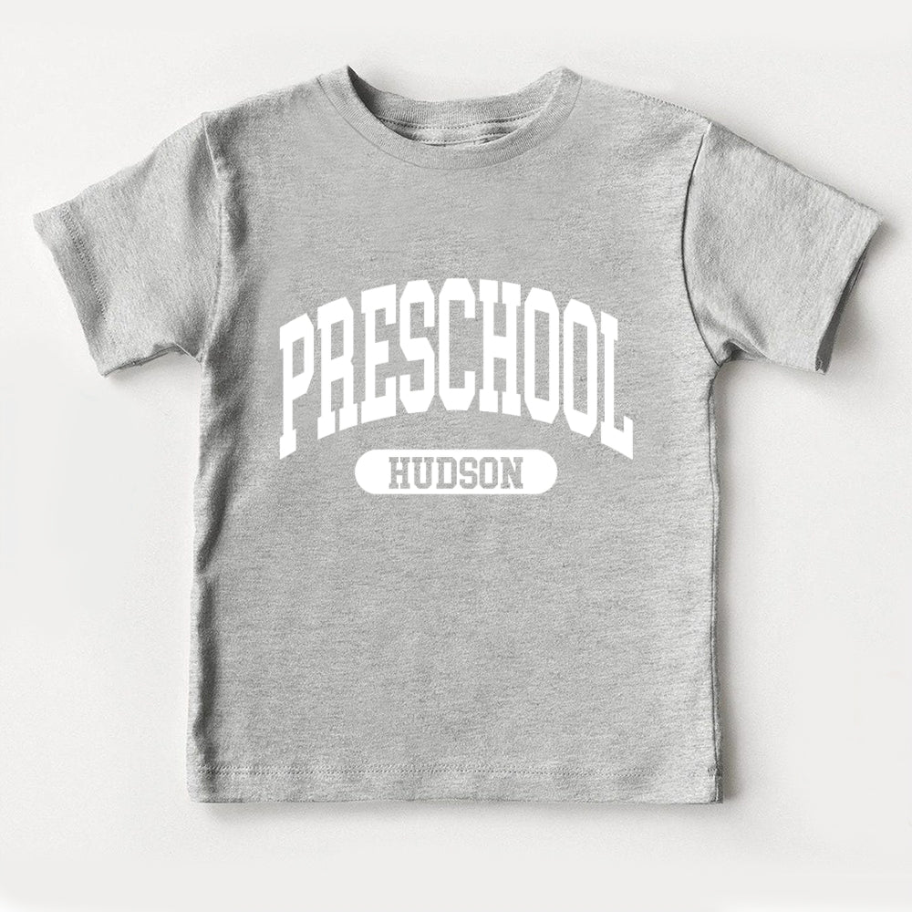 Personalized Name And Grade Preschool Hudson Toddler T-shirts