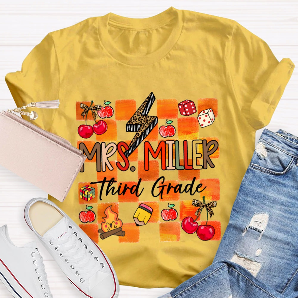 Personalized Grade And Name Autumn Vibes T-Shirt