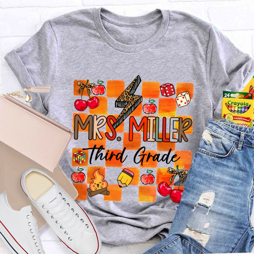 Personalized Grade And Name Autumn Vibes T-Shirt