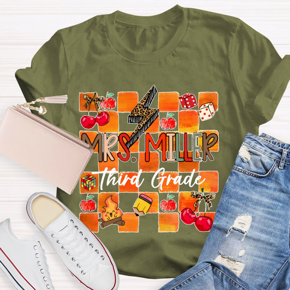 Personalized Grade And Name Autumn Vibes T-Shirt