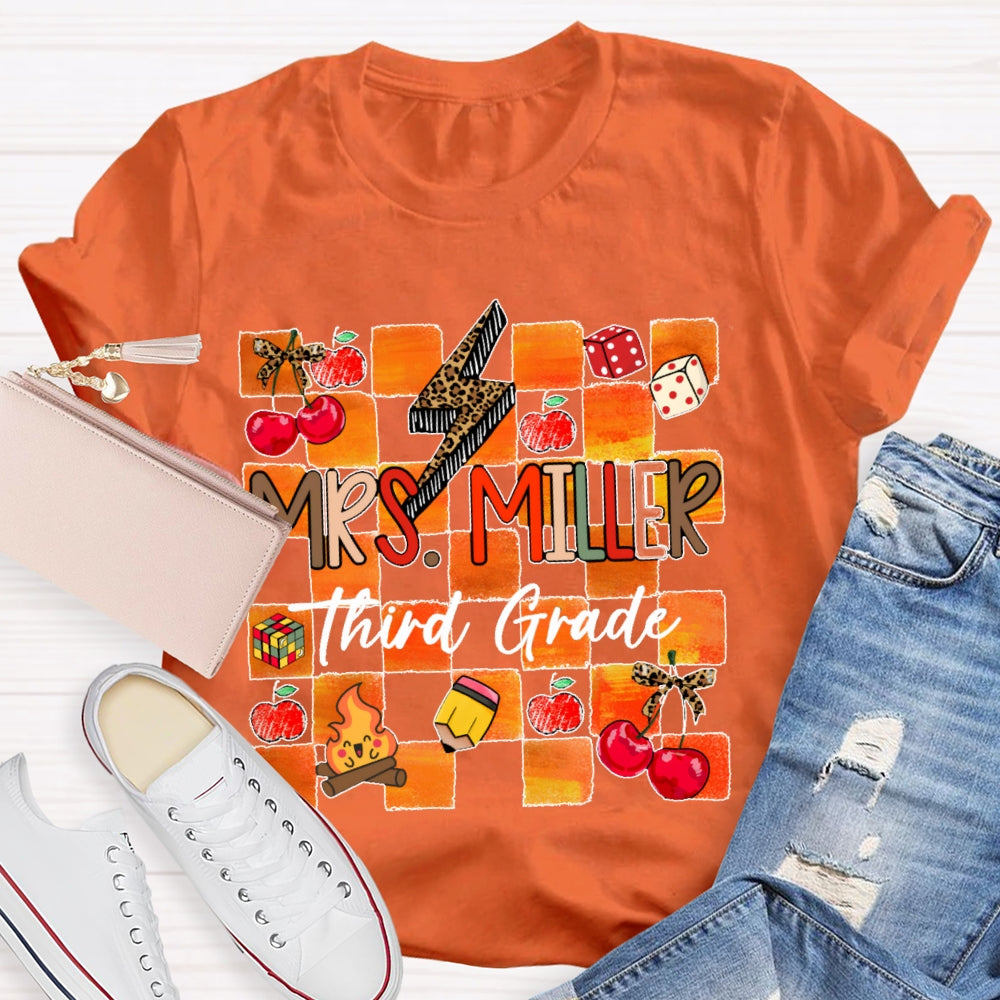 Personalized Grade And Name Autumn Vibes T-Shirt