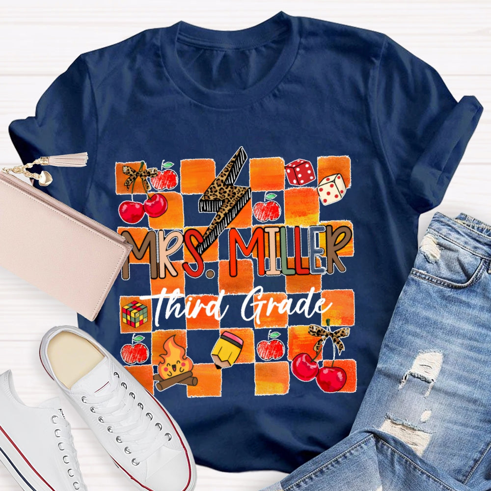 Personalized Grade And Name Autumn Vibes T-Shirt