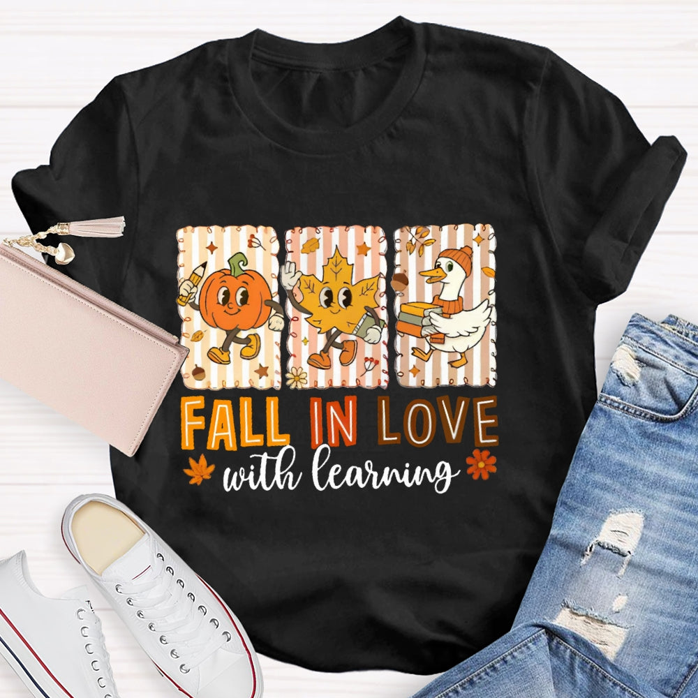 Fall In Love With Learning Funny Pumpkin T-Shirt