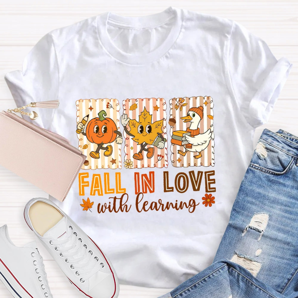 Fall In Love With Learning Funny Pumpkin T-Shirt
