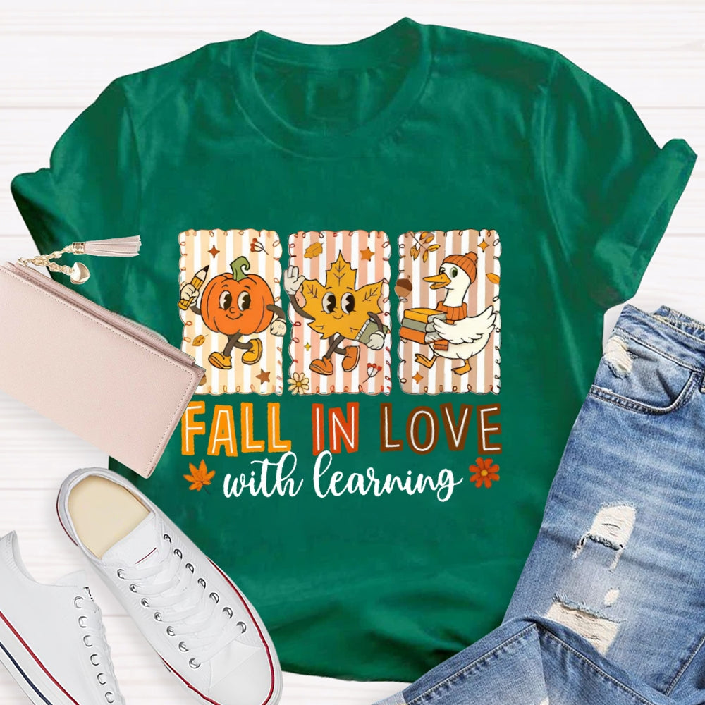 Fall In Love With Learning Funny Pumpkin T-Shirt