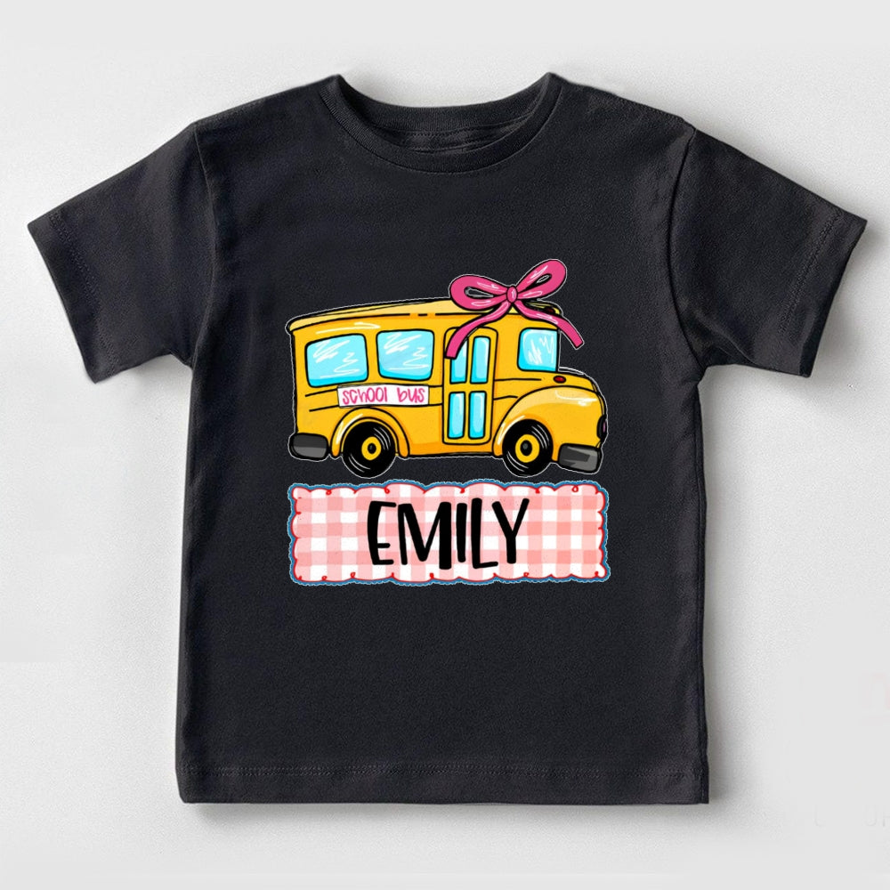 Personalized Name Emily School Bus Toddler T-shirts