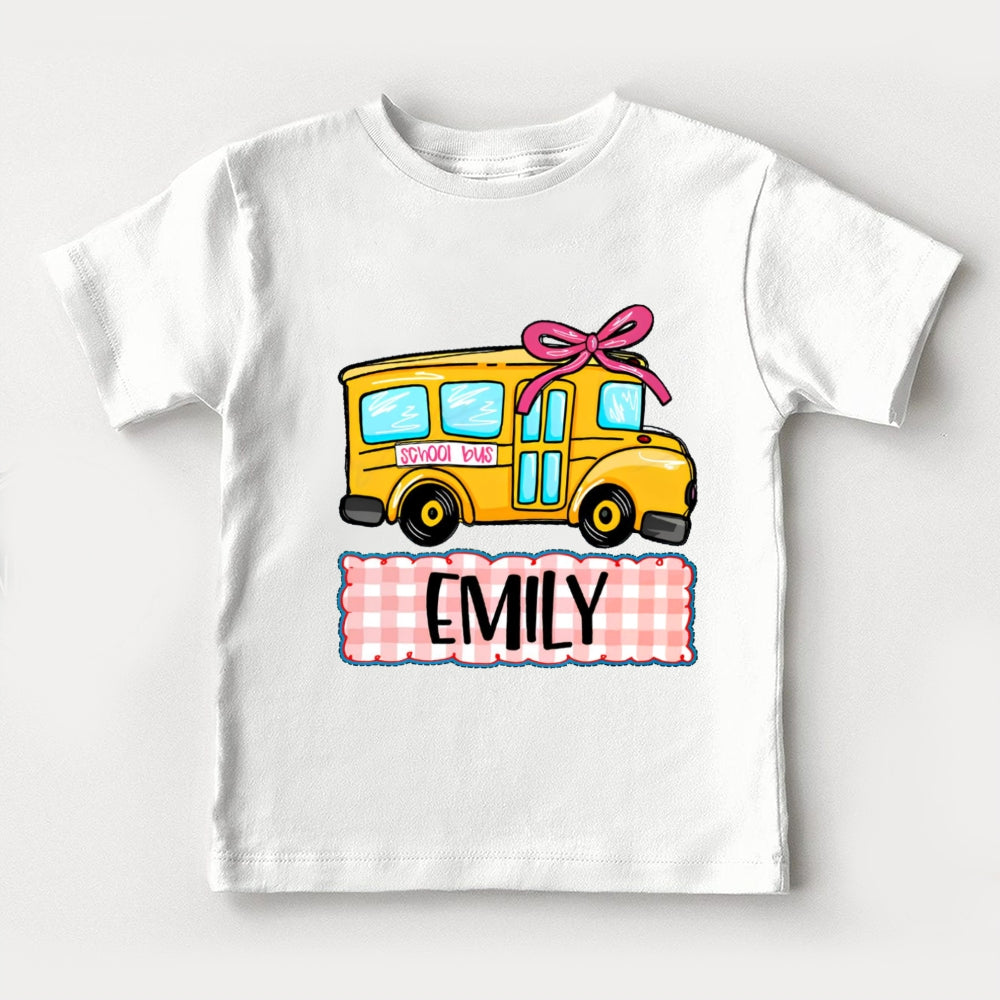 Personalized Name Emily School Bus Toddler T-shirts