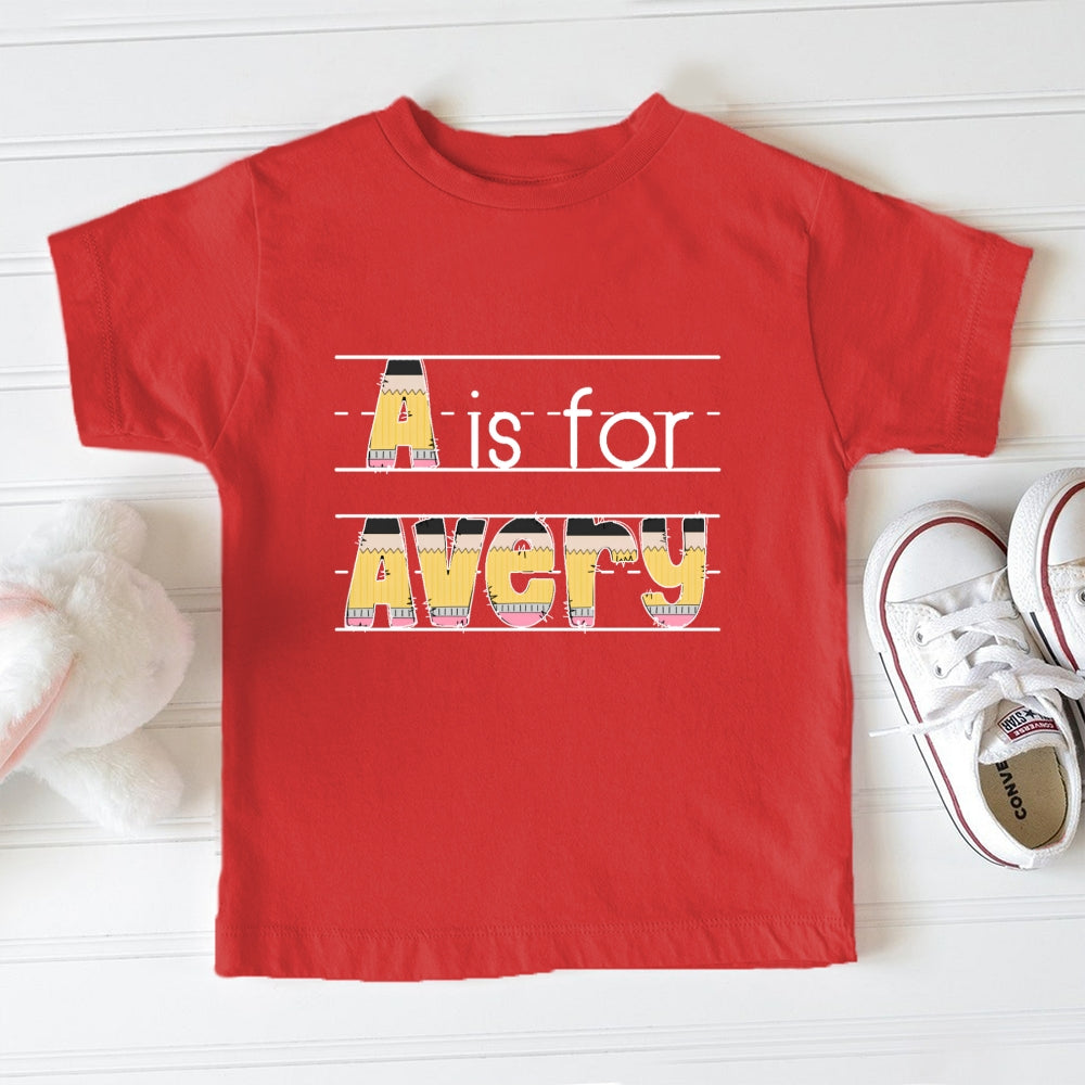 Personalized Name A Is For Avery Toddler T-shirts