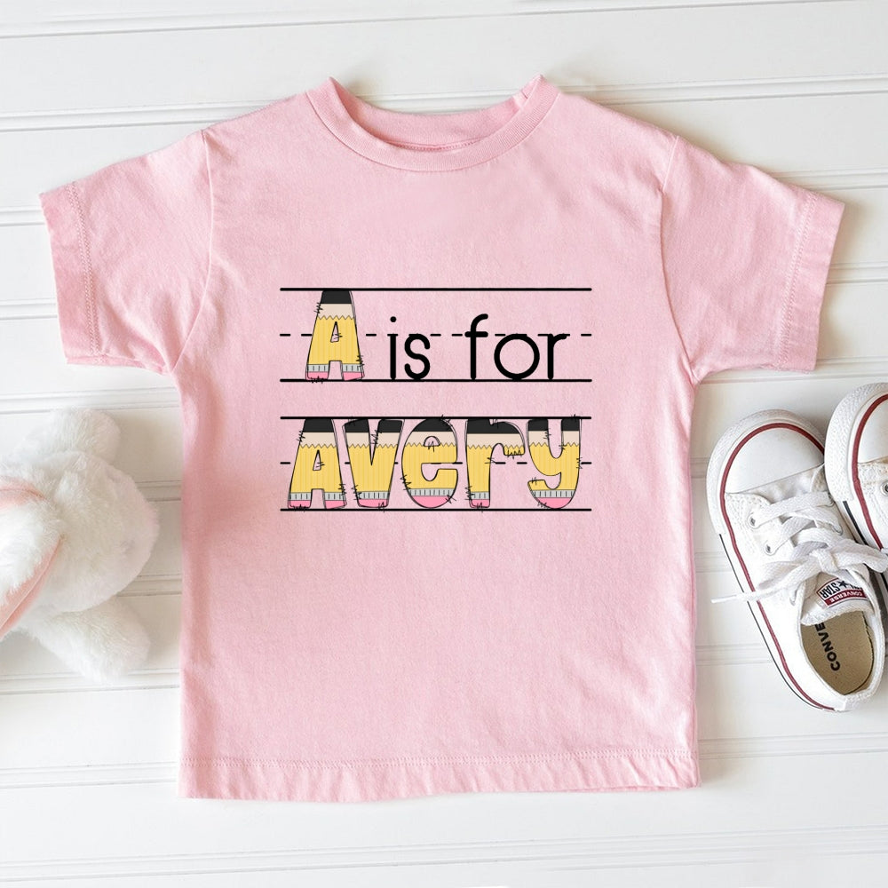 Personalized Name A Is For Avery Toddler T-shirts