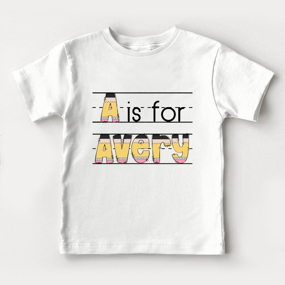 Personalized Name A Is For Avery Toddler T-shirts