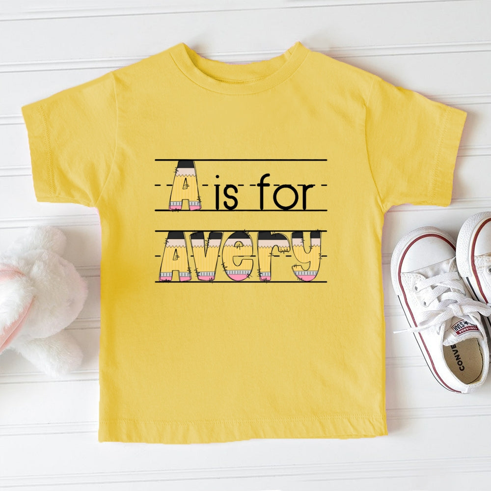 Personalized Name A Is For Avery Toddler T-shirts