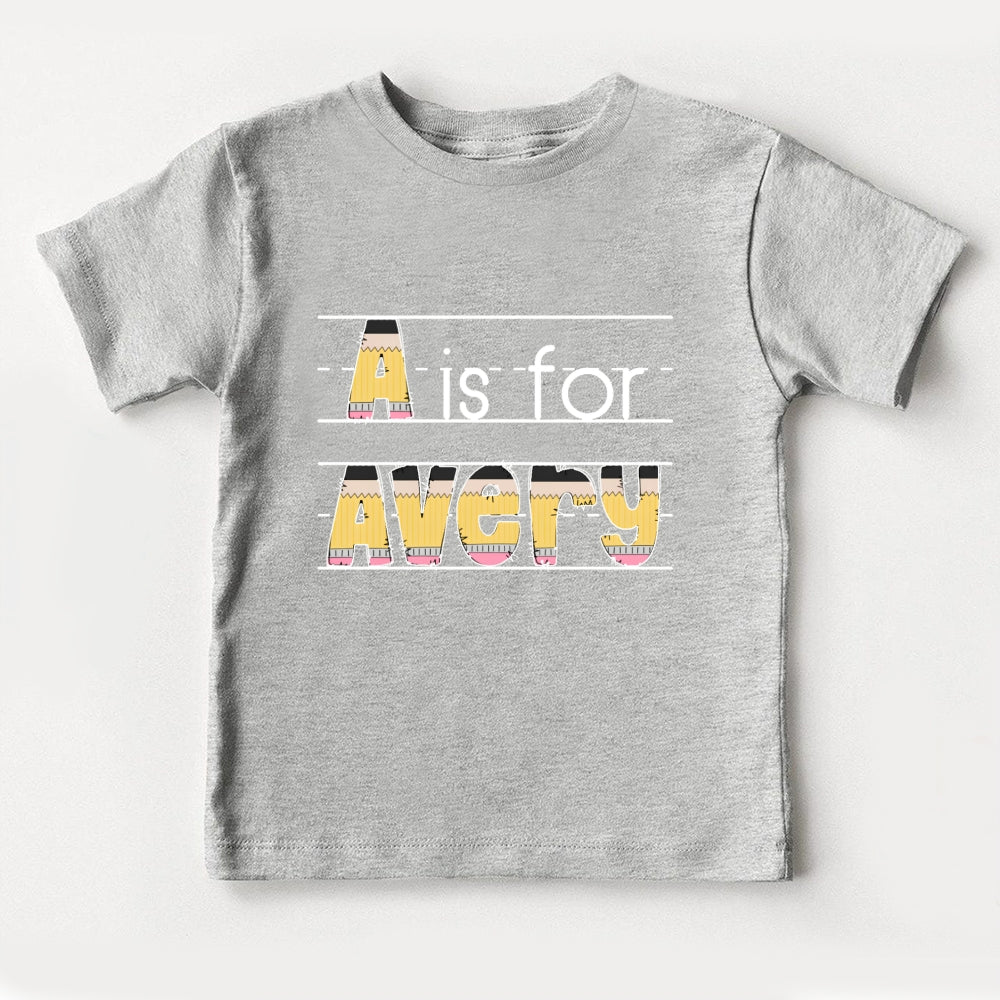 Personalized Name A Is For Avery Toddler T-shirts