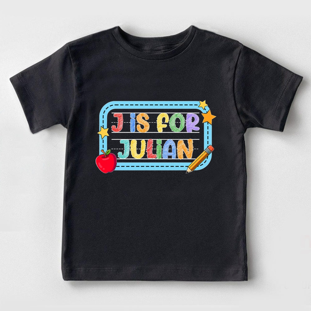 Personalized Name J Is For Julian Toddler T-shirts