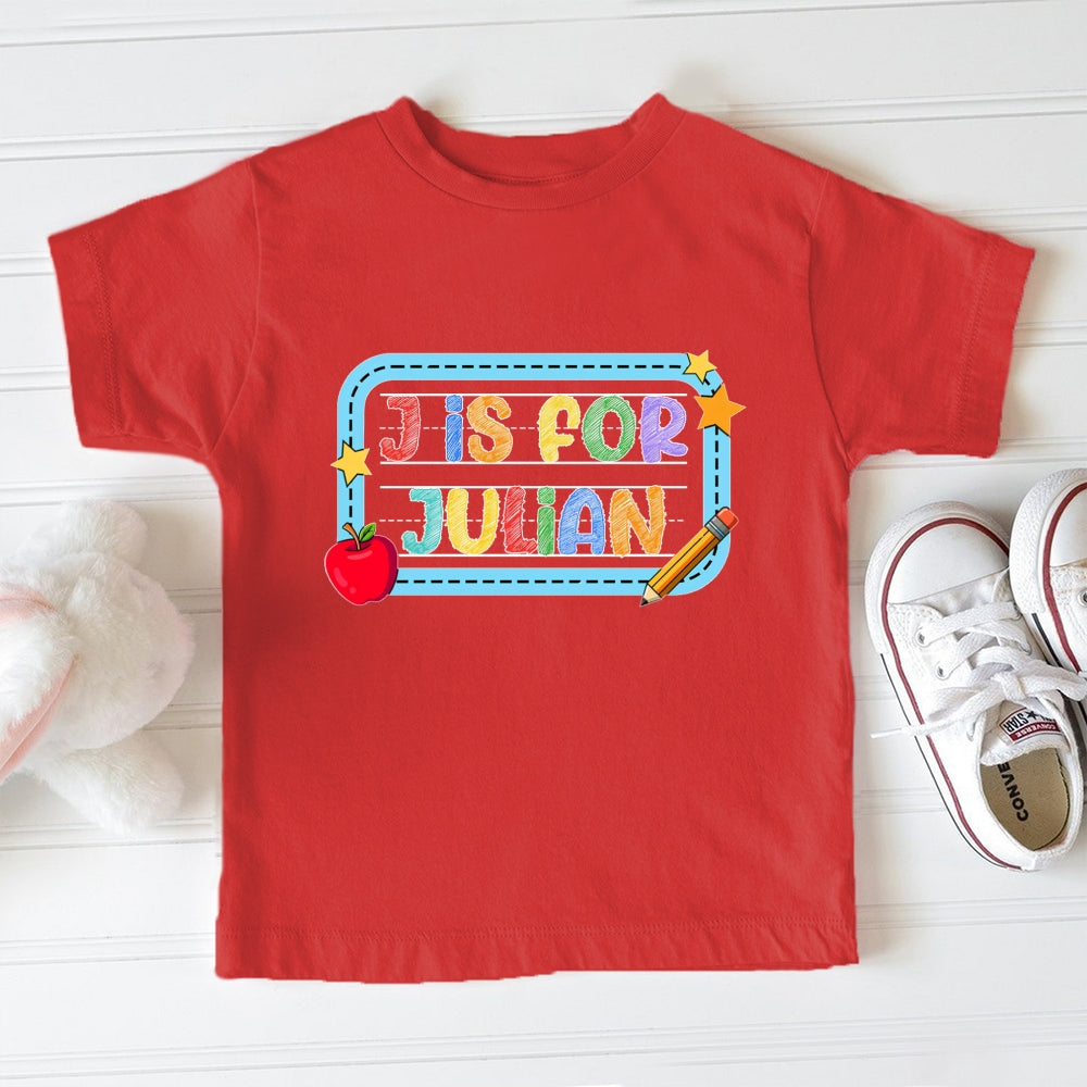 Personalized Name J Is For Julian Toddler T-shirts