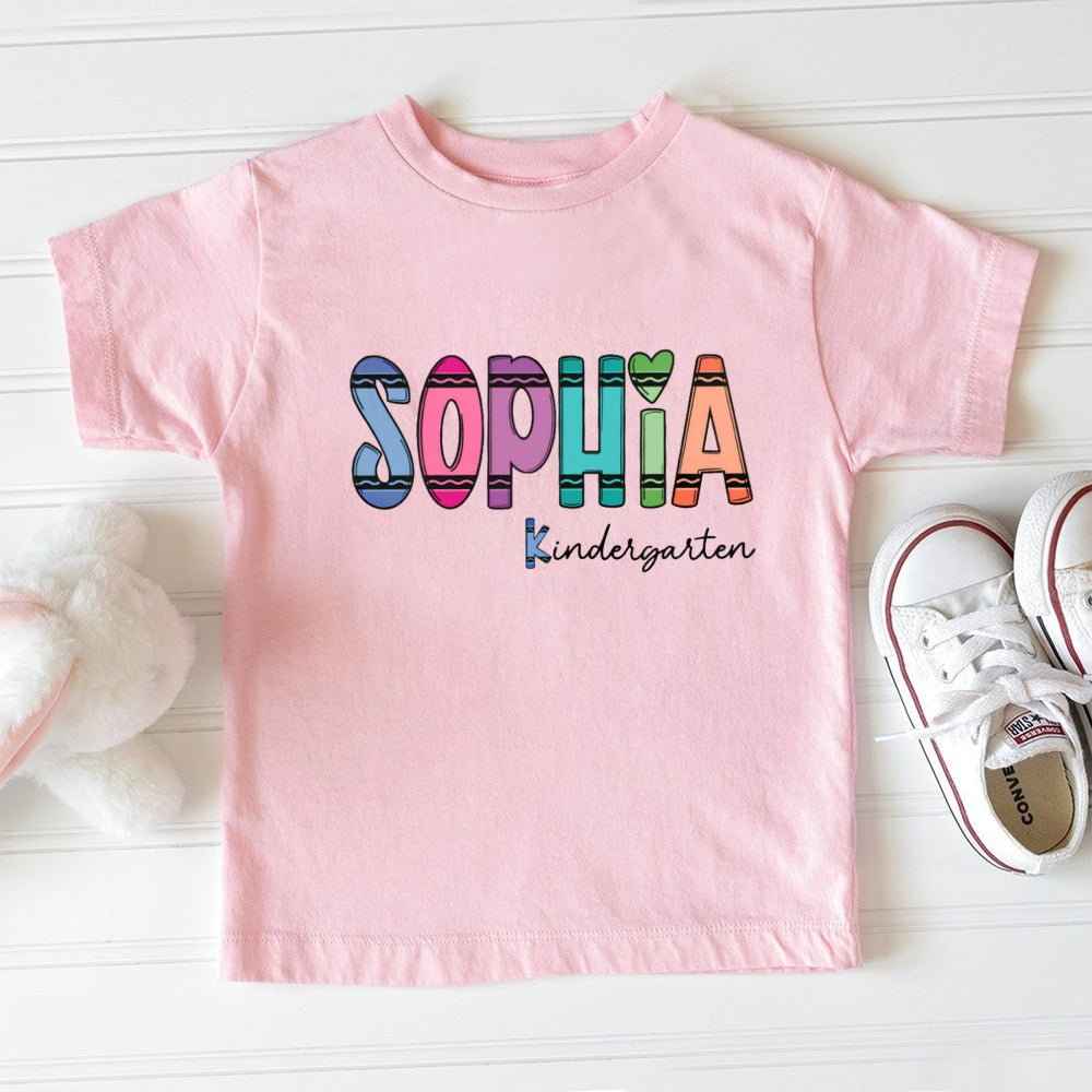Personalized Name And Grade Sophia Kindergarten Toddler T-shirts