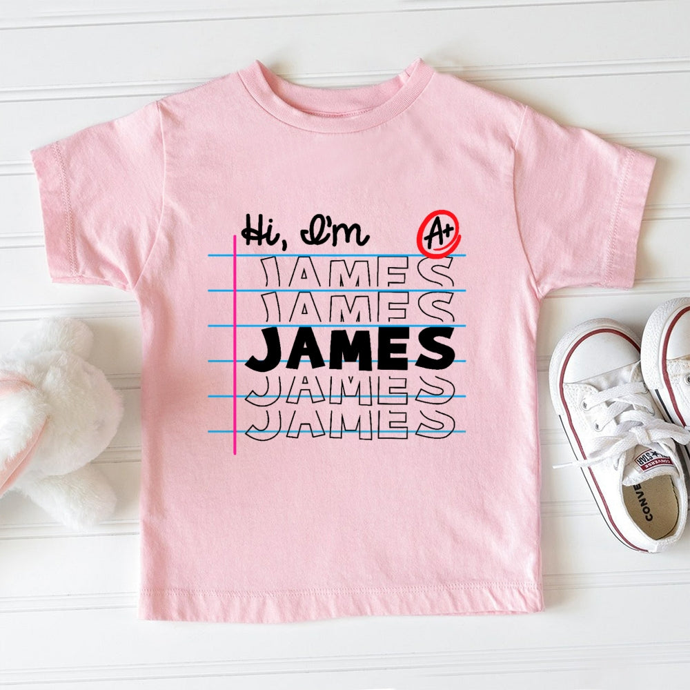 Personalized Name Hi I'm James Toddler T-shirts