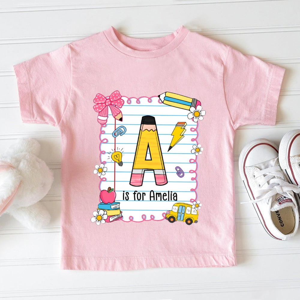 Personalized Name A Is For Amelia  Funny Toddler T-shirts