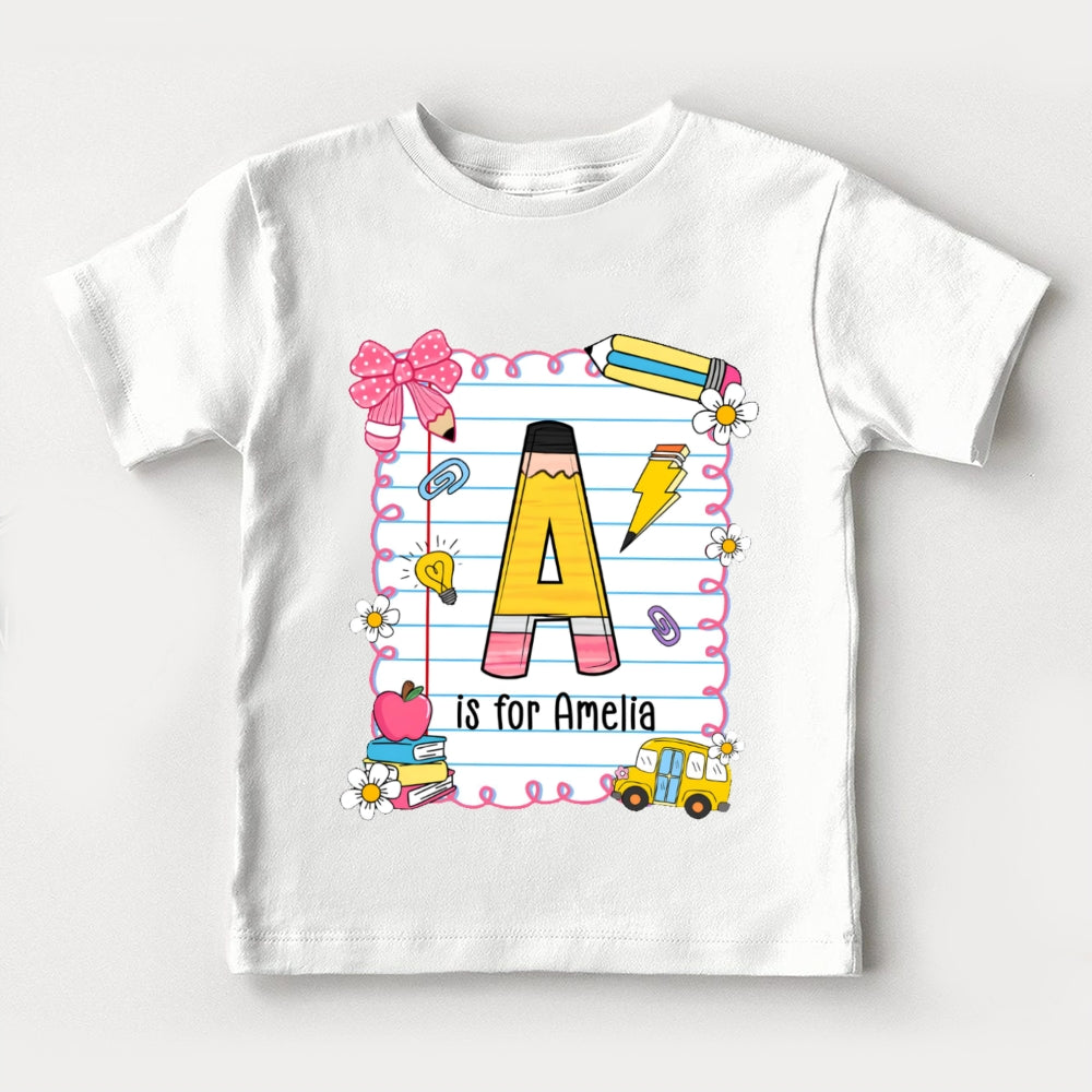 Personalized Name A Is For Amelia  Funny Toddler T-shirts