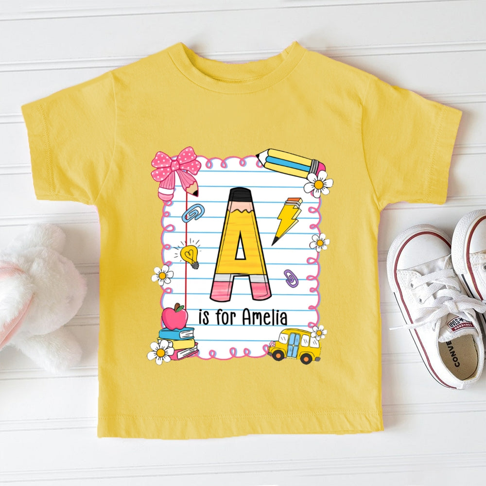 Personalized Name A Is For Amelia  Funny Toddler T-shirts