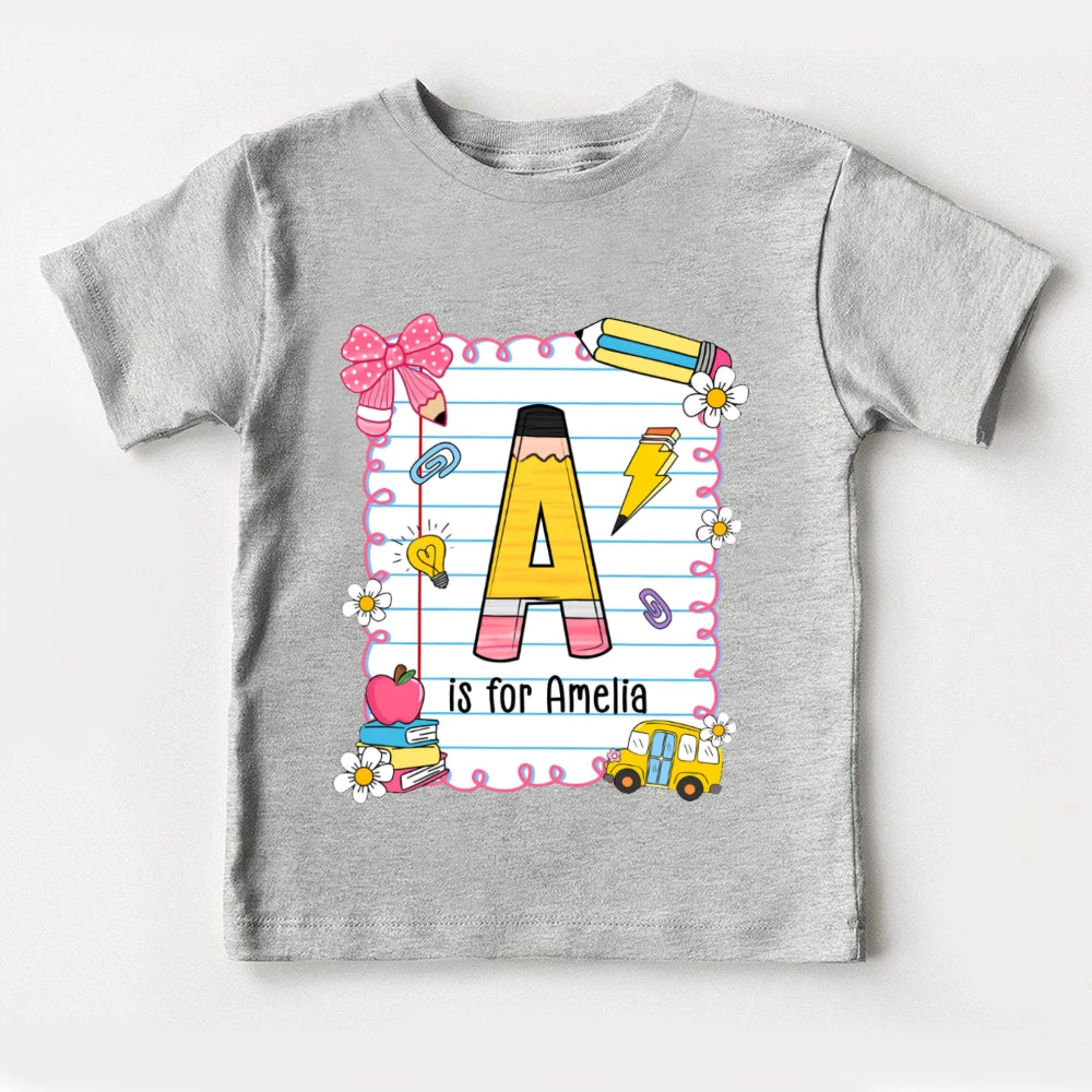 Personalized Name A Is For Amelia  Funny Toddler T-shirts