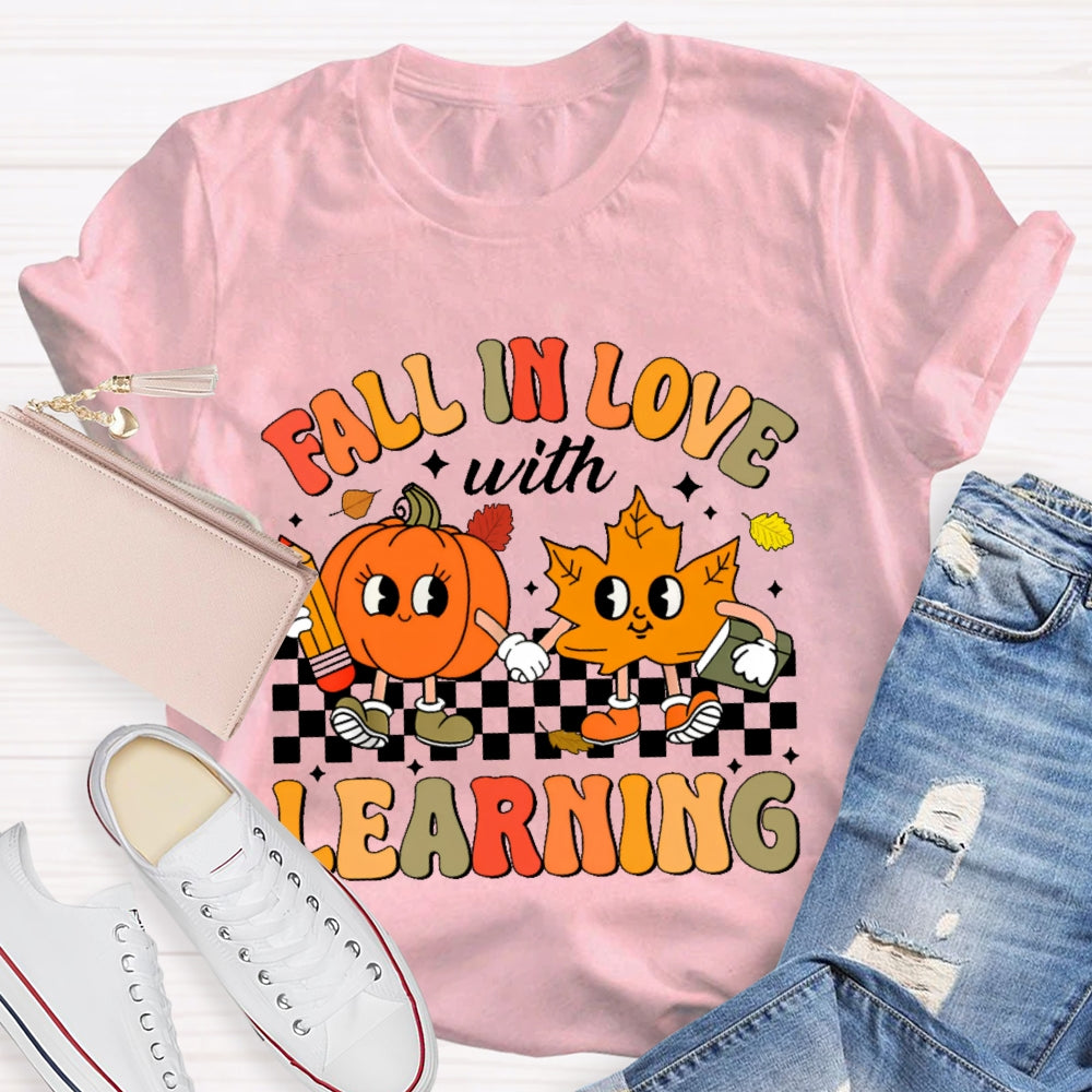 Fall In Love With Learning Teacher Cute Pumpkin T-shirt