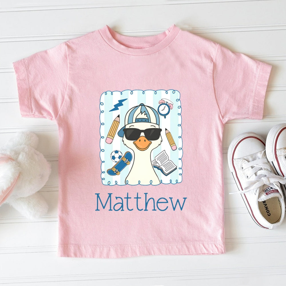 Personalized Name Cool Duck Toddler T-shirts