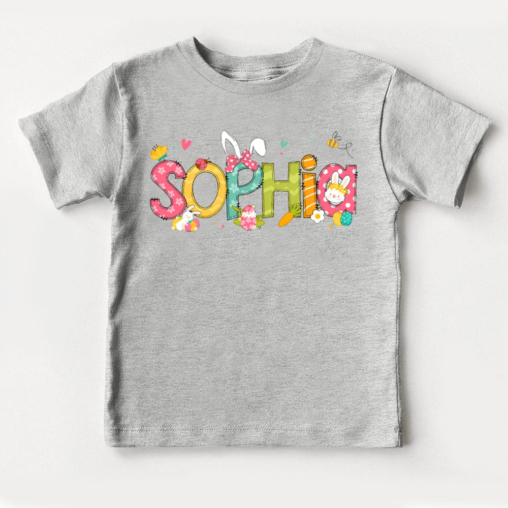 Personalized Name Carrot Bunny And Bow Toddler T-shirts