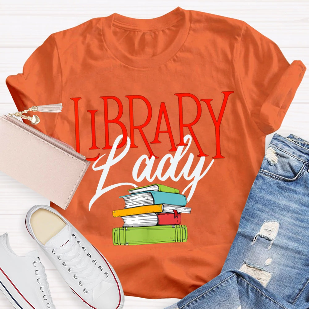 Library Lady Coloring Books T-shirt
