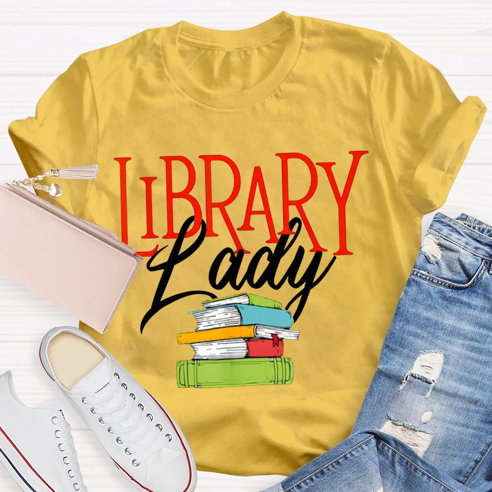 Library Lady Coloring Books T-shirt