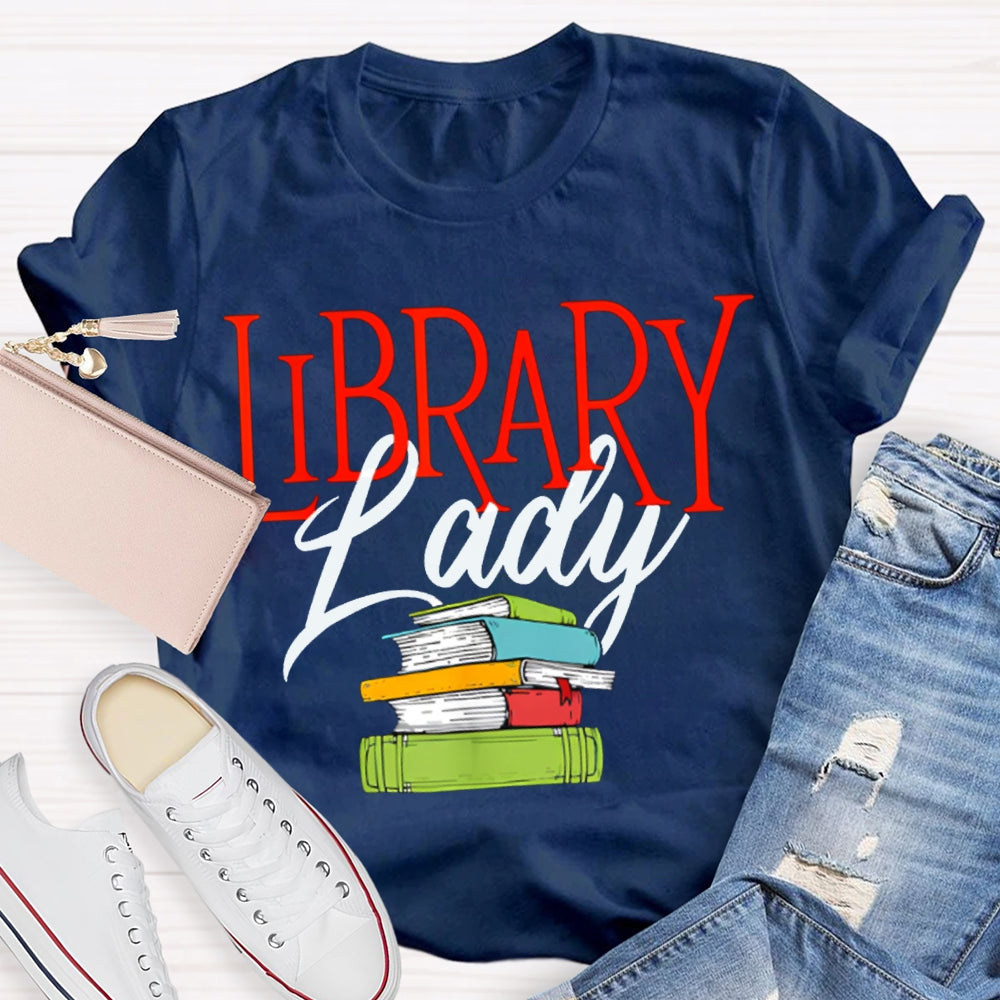 Library Lady Coloring Books T-shirt