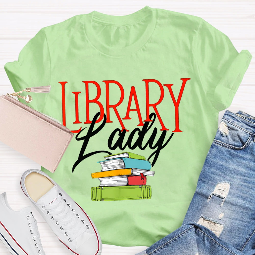 Library Lady Coloring Books T-shirt