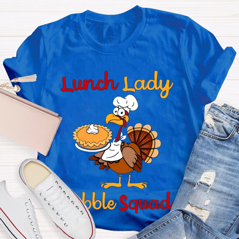 Lunch Lady Gabble Squad Little Duck Holding Cake T-shirt